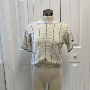 Striped Knit Short Sleeve Top